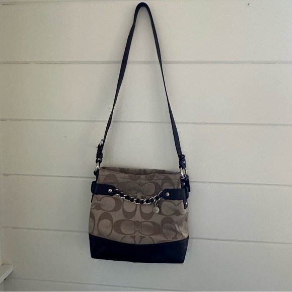 Coach Signature Convertible Crossbody/Shoulder Bag Tan Brown H1149 F18862 - Picture 4 of 16